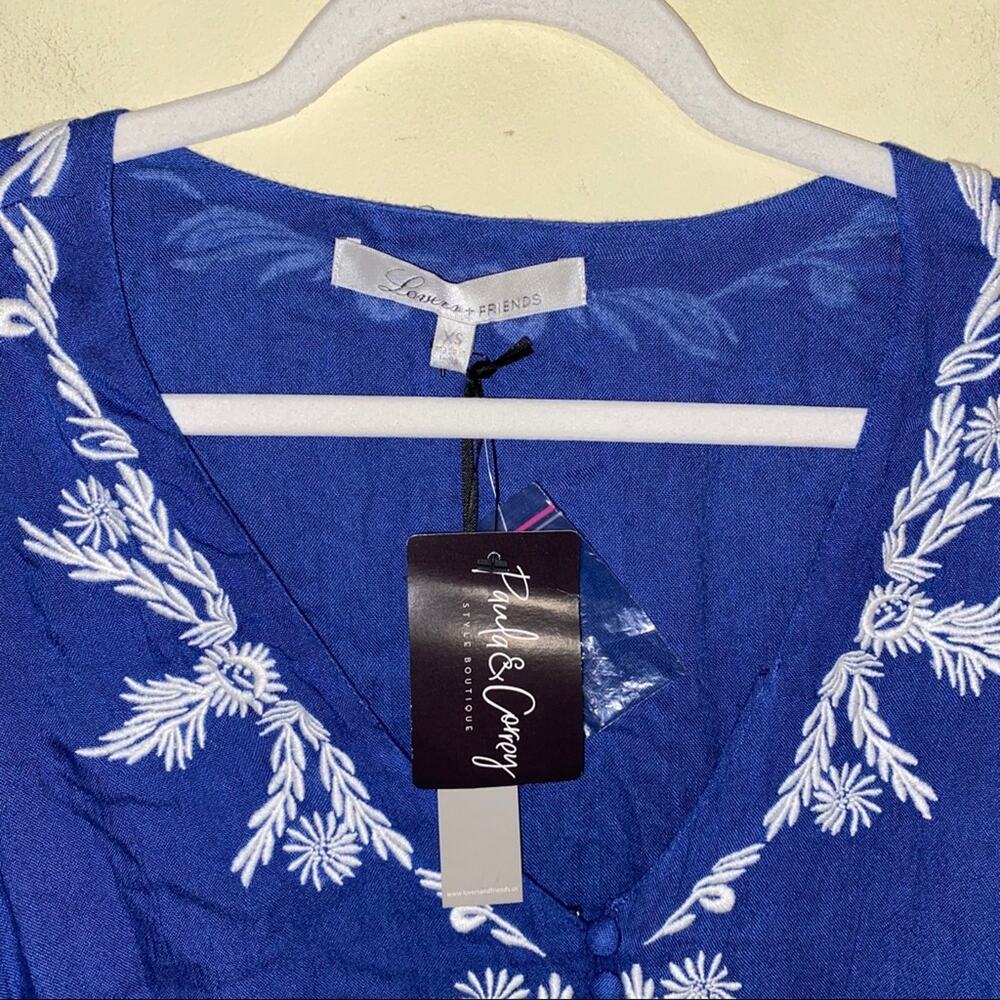 NWT LOVERS + FRIENDS bohohemian cottage core embroidered maxi dress XS - Picture 3 of 5